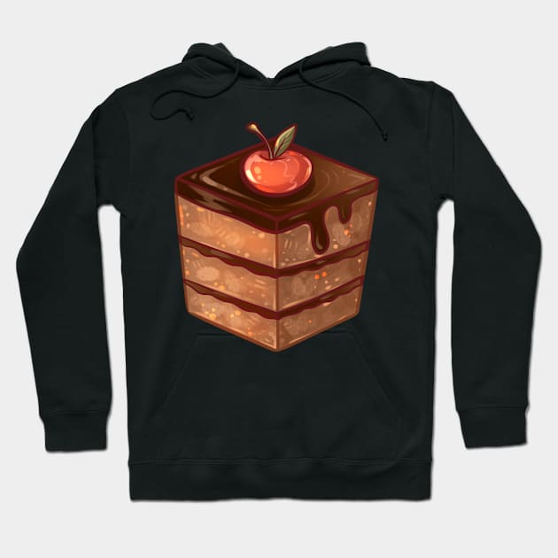 Chocolate Cube Cake Hoodie by Claire Lin